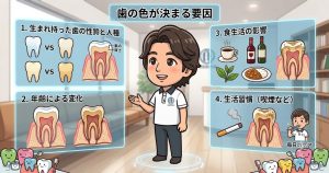 歯の色は何で決まるのかを解説するありが歯科の院長有賀
