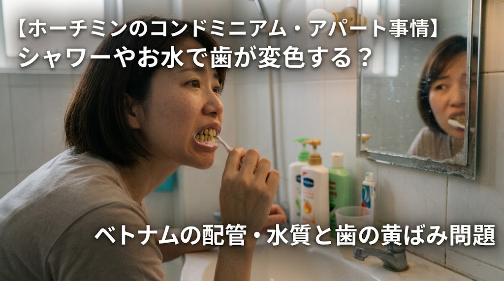 【ホーチミンのコンドミニアム・アパート事情】シャワーやお水で歯が変色する？ベトナムの配管・水質と歯の黄ばみを気にする女性